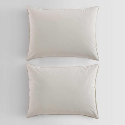 Calvin Klein - Juego de Funda de edredón de algodón Moderno, Ropa de Cama de percal Lavado con Fundas a Juego, decoración acogedora del hogar, Certificado Oeko-Tex (percal Lavado, Beige Claro, Queen)