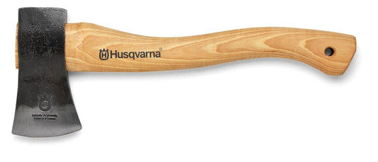 Husqvarna Hacha de Nogal 33 cm | Color Madera Natural, mango de madera, 13 pulgadas, cuero protección