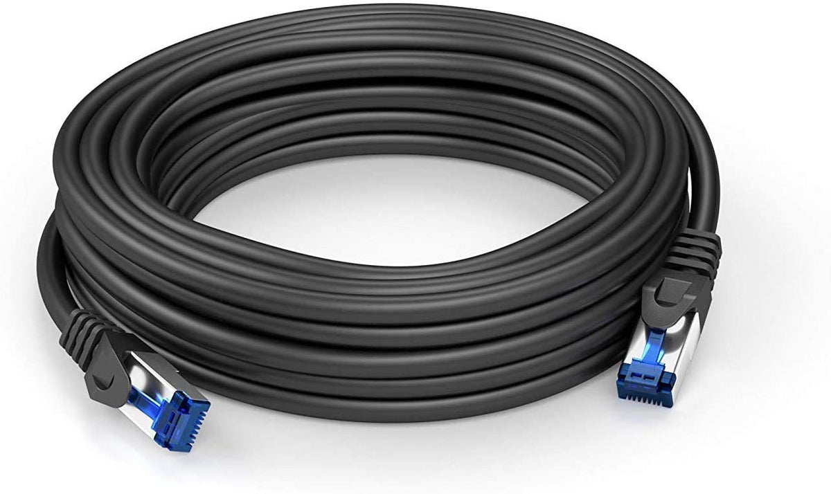 KabelDirekt – Cable Ethernet 5Gbit/s – 100ft/30m, plateado | Transmite la velocidad máxima de fibra óptica, para redes Gigabit, switches/routers/modems/plata