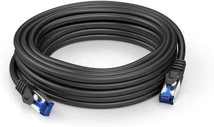 KabelDirekt – Cable Ethernet 5Gbit/s – 100ft/30m, plateado | Transmite la velocidad máxima de fibra óptica, para redes Gigabit, switches/routers/modems/plata