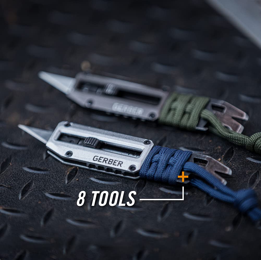 Gerber Gear Prybrid X EDC - Cuchillo multiherramienta de bolsillo - Cuchillo de afeitar con hoja retráctil y barra de palanca - Verde