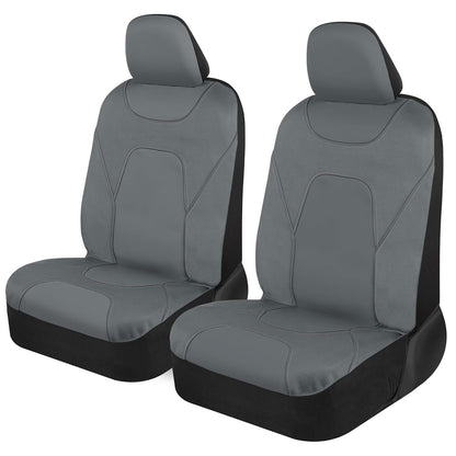 Motor Trend AquaShield Fundas de Asiento | Front Seat Covers, color gris sólido, impermeables, dos tonos, neopreno - Gris liso