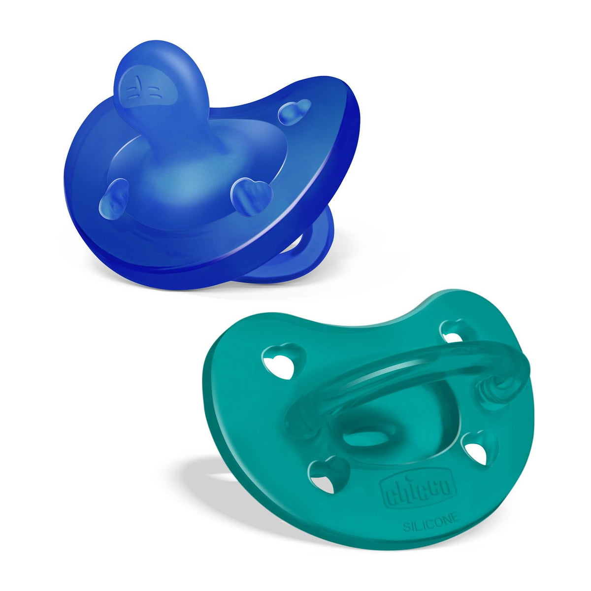 Chicco PhysioForma Chupón de Silicona 6-16 Meses, 2 Piezas - 16-36 meses - Azul - Verde