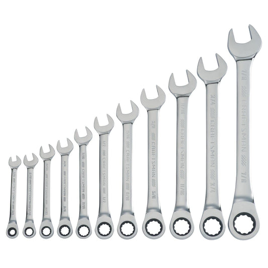 CRAFTSMAN Juego de Llaves Combinadas en Pulgadas con Matraca 11 Piezas CMMT87022