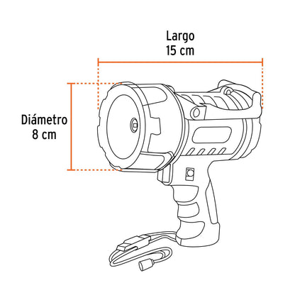 Truper LARE-900, Lámpara de LED 900 lm recargable alta potencia