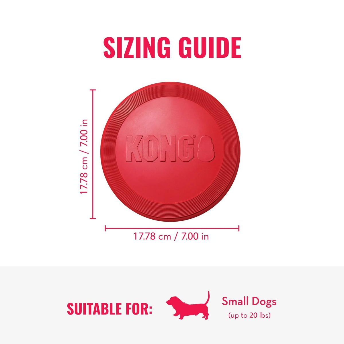 Kong Flyer Disco Volador para Perro, pequeño, Rojo