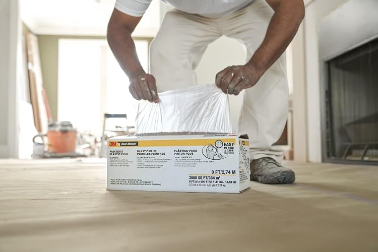 Scotch Painter's Tape MFB-9 Máscaras Plásticas 9x400 pies | 3600 pies cuadrados, resistencia a pintura y disolventes, borde de ataque fácil, sin sangrado