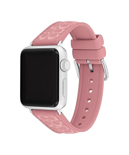 COACH Correa para Apple Watch, compatible con Apple Watch de 38 mm, 40 mm, 41 mm, correa de silicona intercambiable, aspecto elegante, personaliza tu estilo