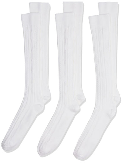 Jefferies Socks Calcetines altos hasta la rodilla para niñas grandes, paquete de tres
