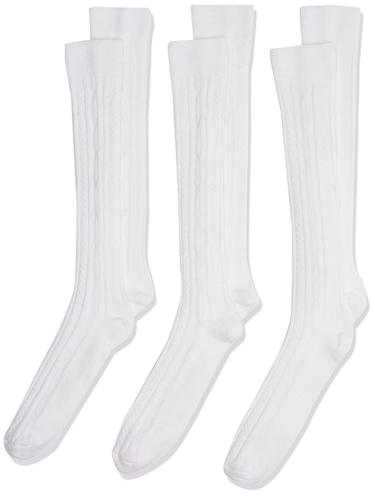 Jefferies Socks Calcetines altos hasta la rodilla para niñas grandes, paquete de tres