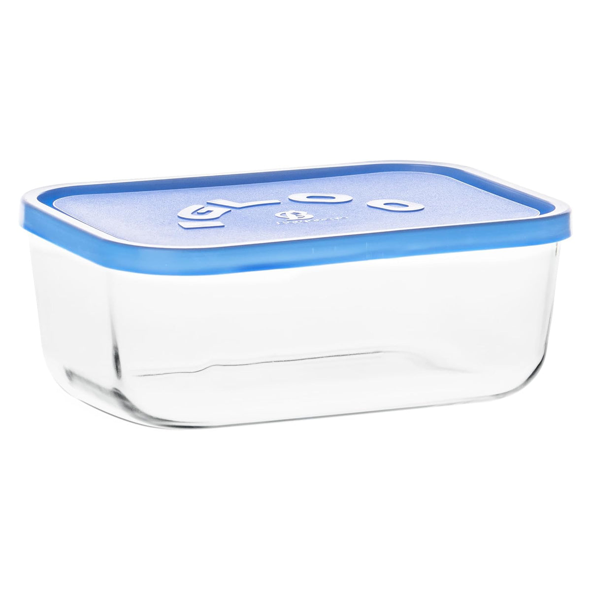 Borgonovo Igloo Contenedor de Vidrio Rectangular con Tapa Plástica, 19 cm