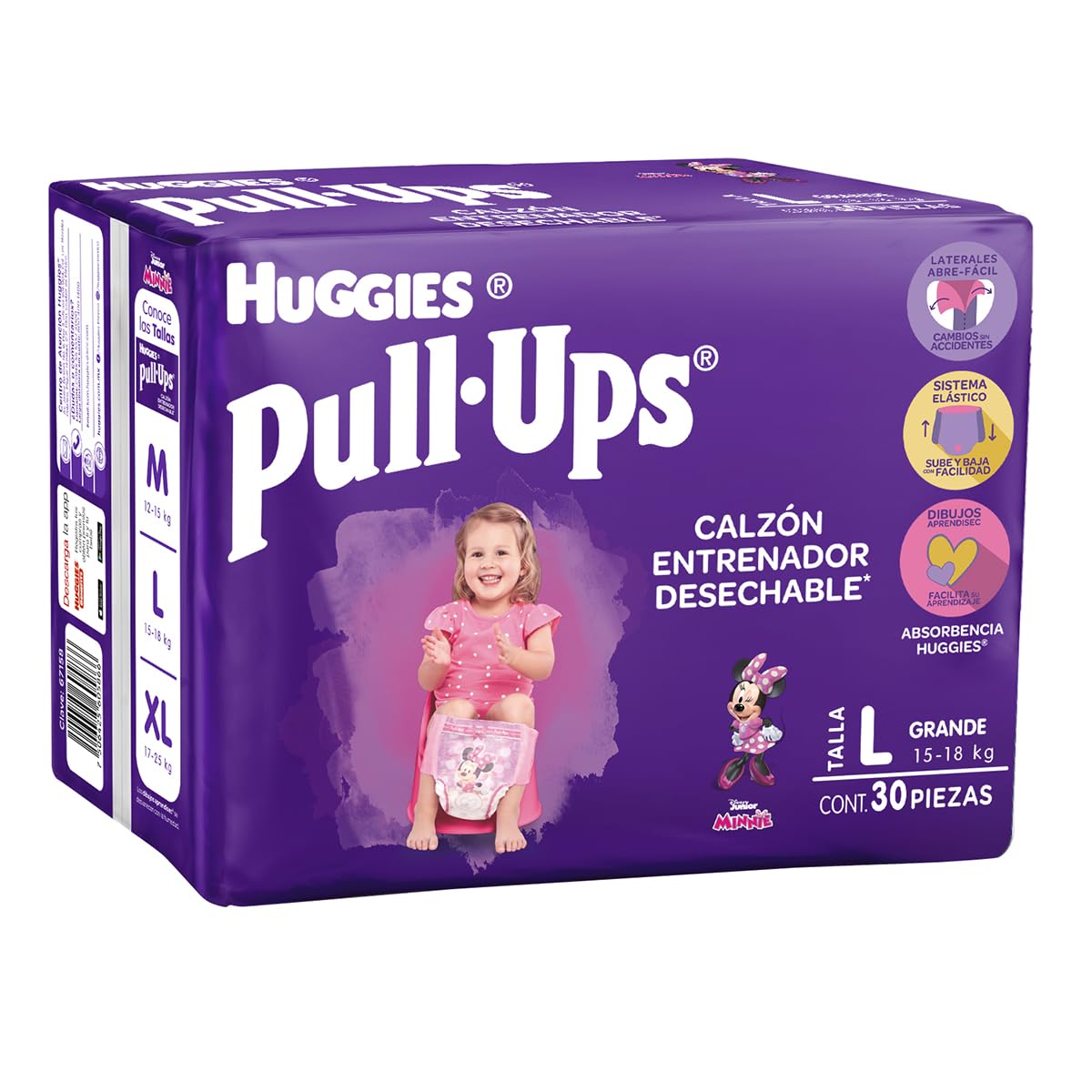 Huggies Pull-Ups Calzoncitos Entrenadores, Talla Grande Niña, Paquete con 30 Piezas, Ideal para niñas de entre 15 a 18 kg