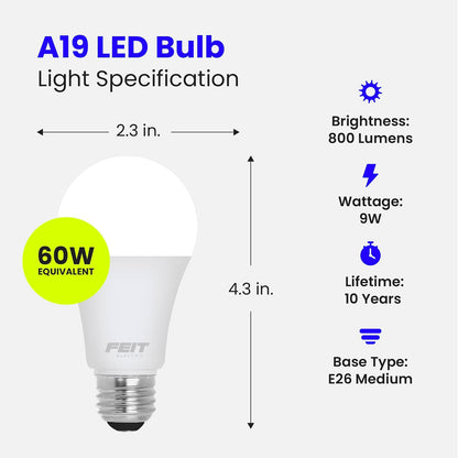 FEIT ELECTRIC OM60/930CA10K/10 60W A19 3K foco LED