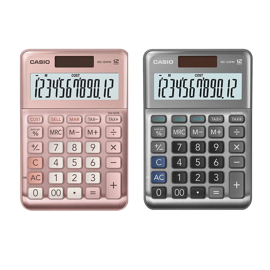 Casio MS-120FM-PK Calculadora de Escritorio Color Rosa Metálico