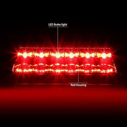 DNA Motoring Luz de Freno LED de Tercera Cola, Rojo, 3BL-JLIR02-LED-RD [compatible con Jeep Liberty 02-07]