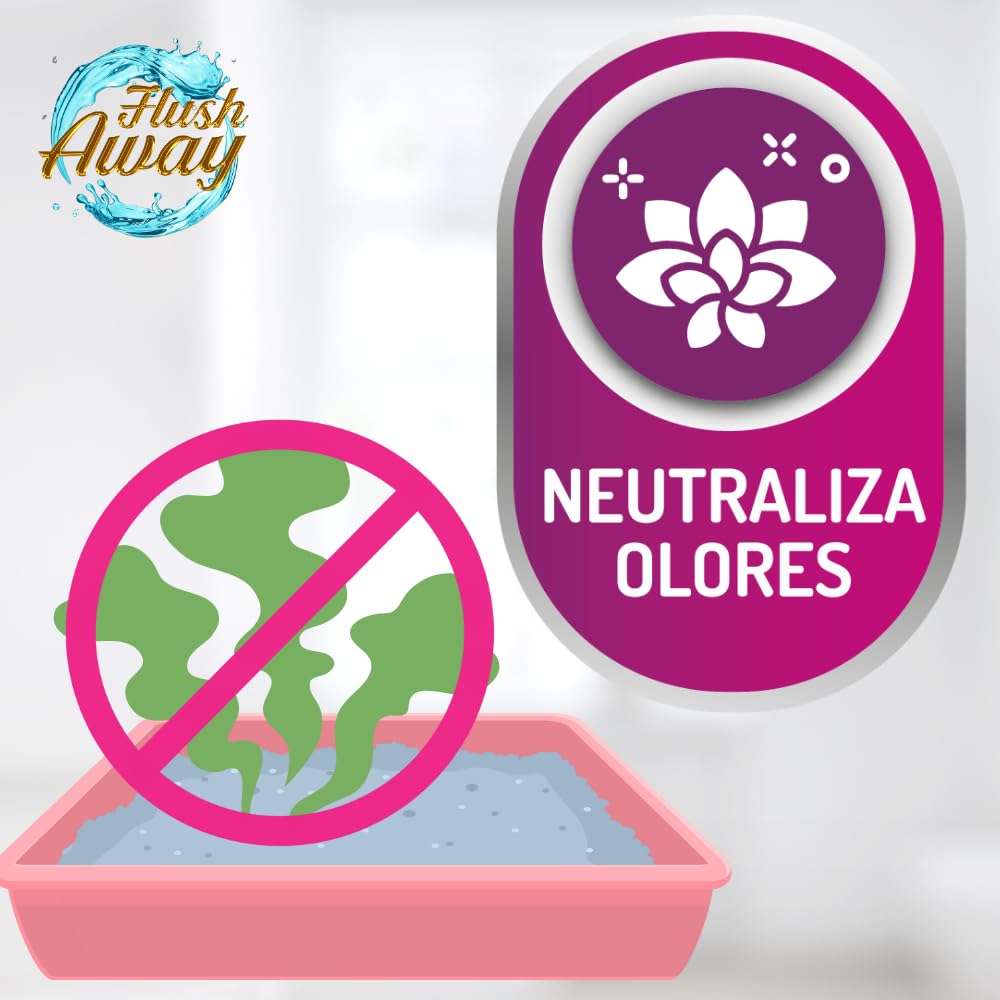 Fancy Pets Arena para Gatos de Bentonita Soluble Desechable en Inodoro Libre de Polvo 4kg Flush Away