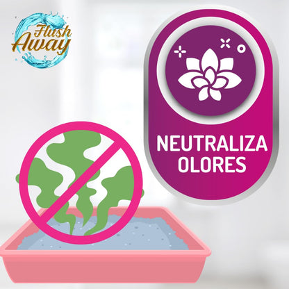 Fancy Pets Arena para Gatos de Bentonita Soluble Desechable en Inodoro Libre de Polvo 4kg Flush Away