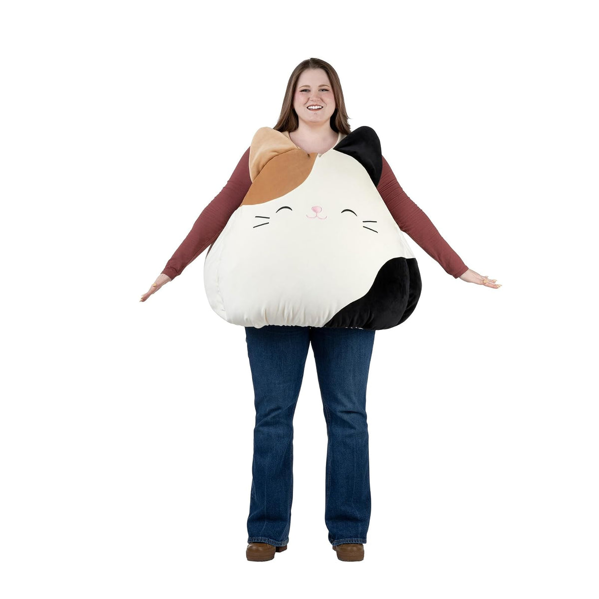 Jazwares Adult Squishmallow Cam the Cat Costume - Plush Calico Cat Vest for Halloween and Cosplay - One Size Standard