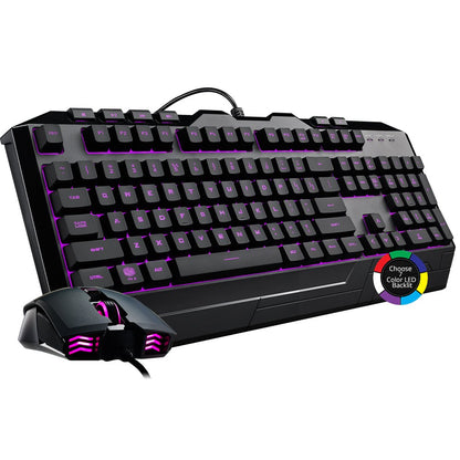 Cooler Master Devastator 3 - Combo de teclado y mouse para juegos, retroiluminación LED de 7 modos de color, teclas multimedia, configuración de 4 DPI