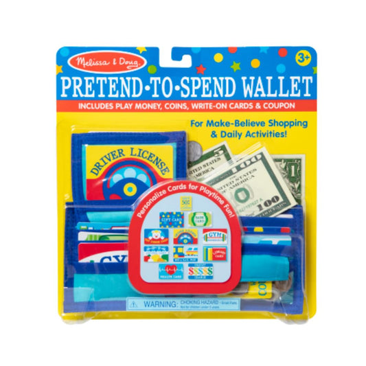 Melissa & Doug Billetera para Simular-Hacer-Gastos, Juguete de Simulación de Compras, más de 40 Piezas