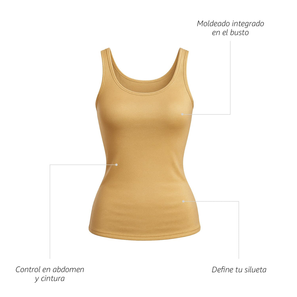BODY CONTROL 2610 Camiseta de control con copas moldeadas