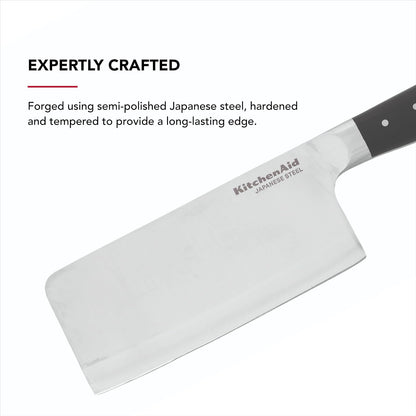 KitchenAid Gourmet Cuchillo De Carne | Negro, 6", Cuchillo Forjado, Triple Remache, Cubierta Personalizada