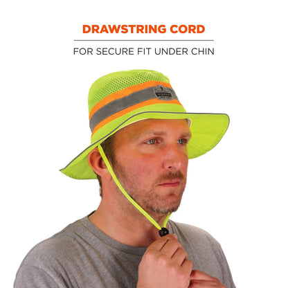 Ergodyne Chill-Its 8935CT gorra de clase evaporativa de alta visibilidad con toalla de refrigeración, pequeña/mediana