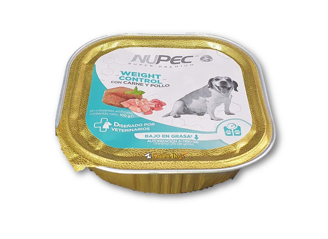 Nupec Alimento Seco para Perro Raza Pequeña Weight Control, 2 kg, 1 Pack + Alimento Húmedo, Control de Peso y Digestivo, Blanco/Menta/Naranja