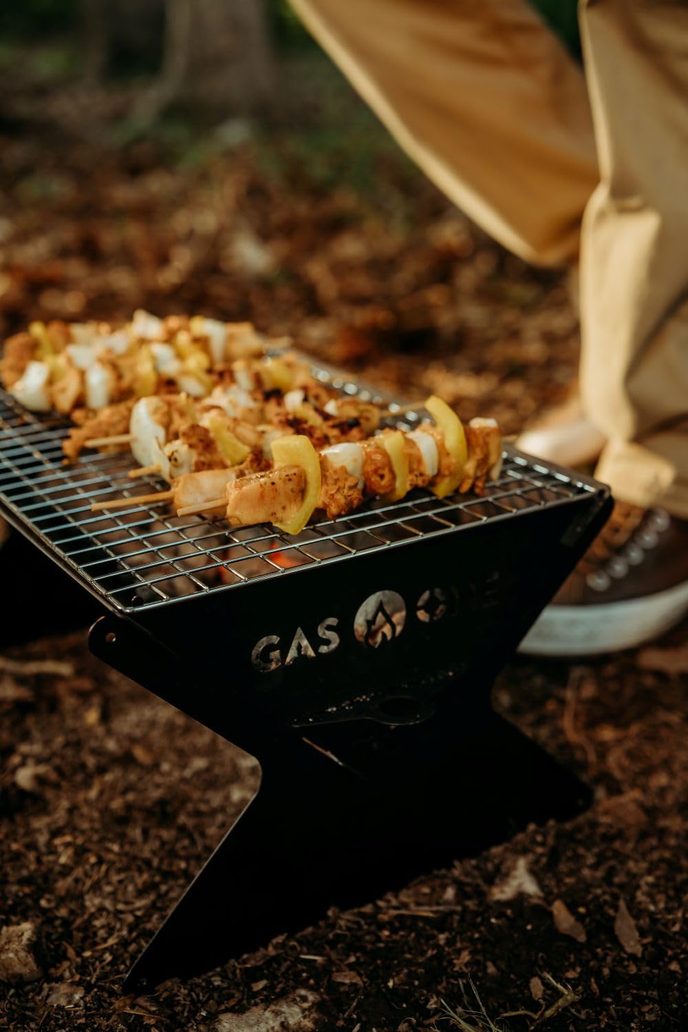 GasOne - Parrilla portátil de carbón de 15 pulgadas, parrilla plegable para barbacoa, parrillas de camping para patio trasero, hoguera, patio, fogata portátil de alta resistencia, equipo de cocina de