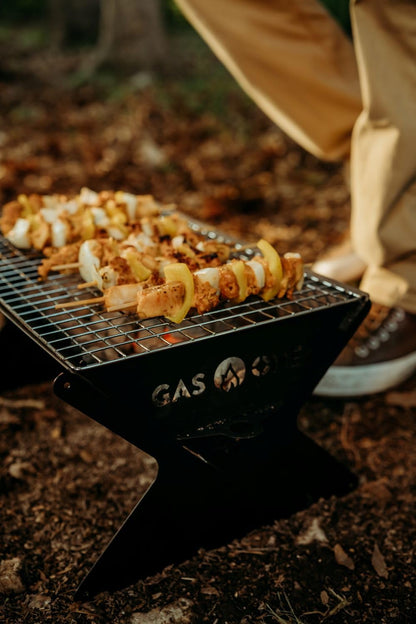 GasOne - Parrilla portátil de carbón de 15 pulgadas, parrilla plegable para barbacoa, parrillas de camping para patio trasero, hoguera, patio, fogata portátil de alta resistencia, equipo de cocina de
