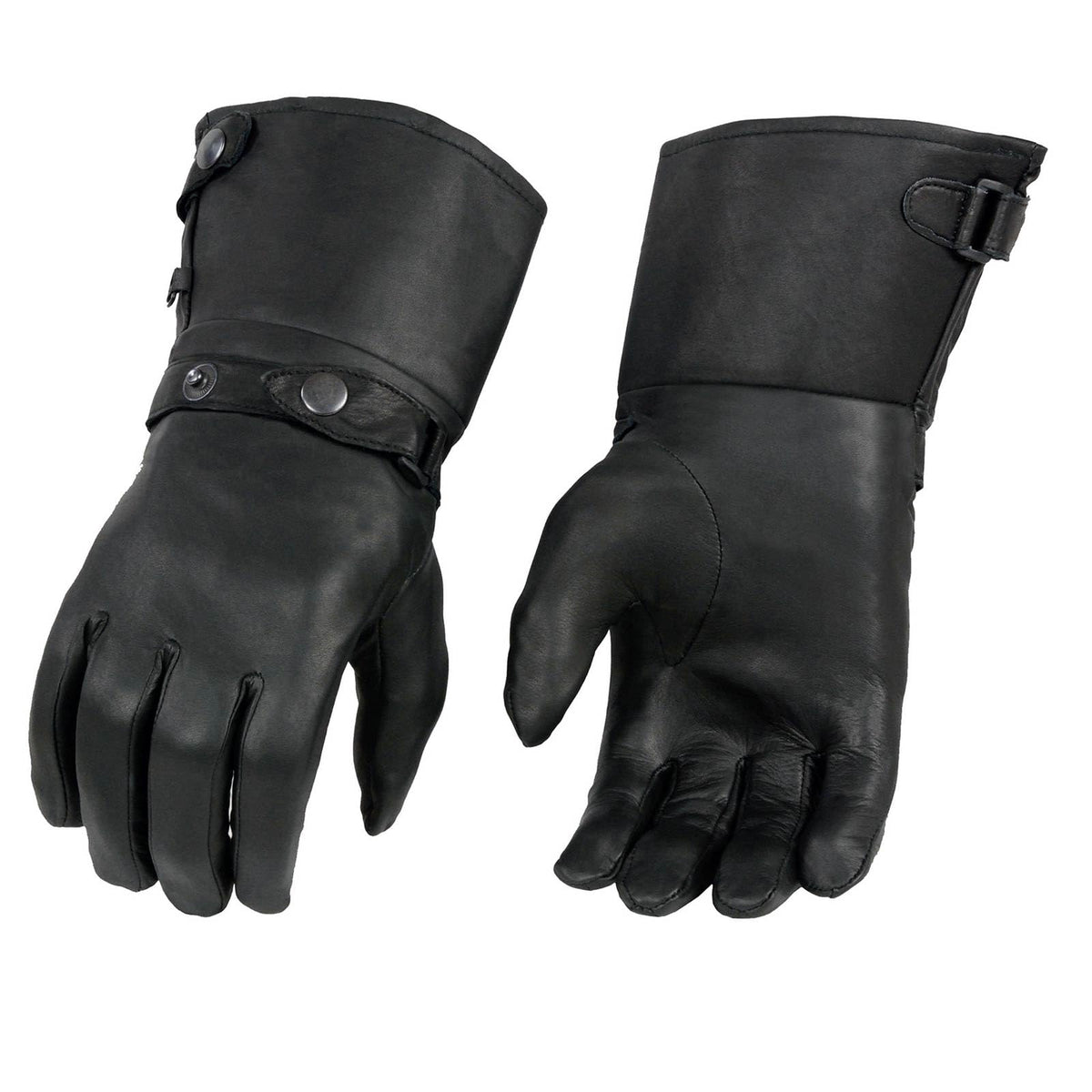 Milwaukee Guantelete de piel para motocicleta, guantes de mano para hombre, piel negro, cierre a presión, forro térmico-SH264, talla XXL