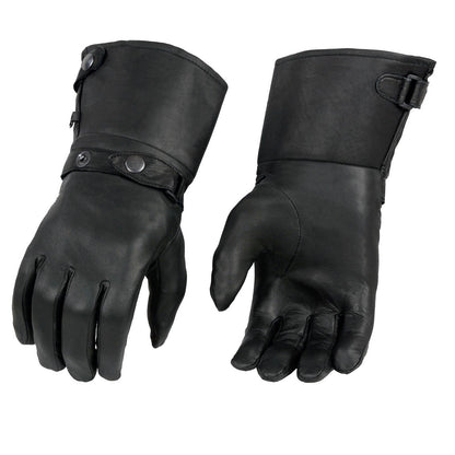 Milwaukee Guantelete de piel para motocicleta, guantes de mano para hombre, piel negro, cierre a presión, forro térmico-SH264, talla XXL