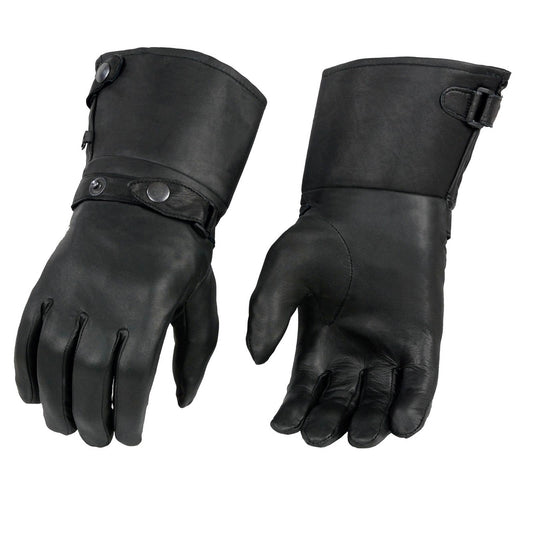 Milwaukee Guantelete de piel para motocicleta, guantes de mano para hombre, piel negro, cierre a presión, forro térmico-SH264, talla XXL