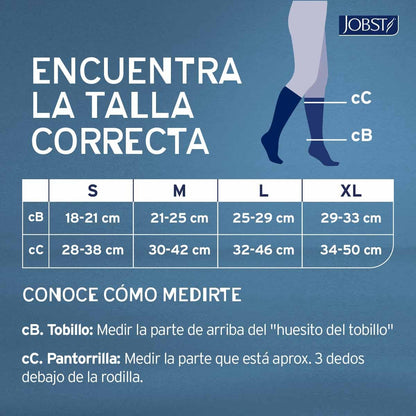 JOBST Sport Calcetines de compresión, Media 20-30mmHg, Rodilla, Talla L | Punta Cerrada, Color Negro, Compresión de Grado Médico