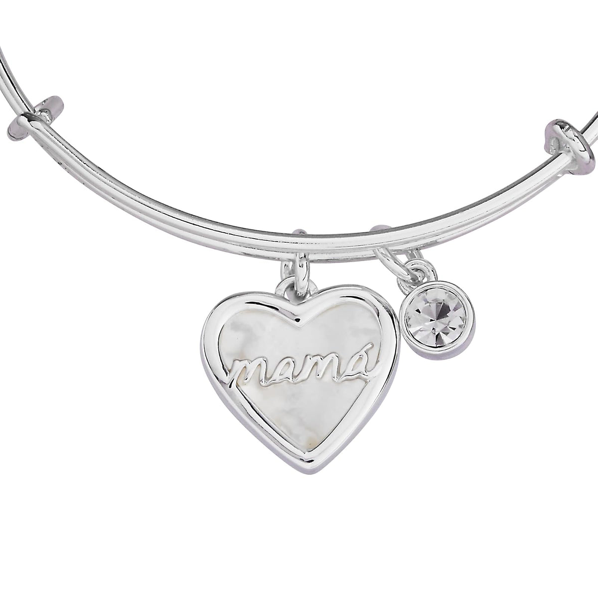 Alex and Ani Pulsera Mamá Madreperla | Pulsera con Dije para Mujer | Perla, Cristal | Pulsera Ajustable para Mujer | Joyería Familiar