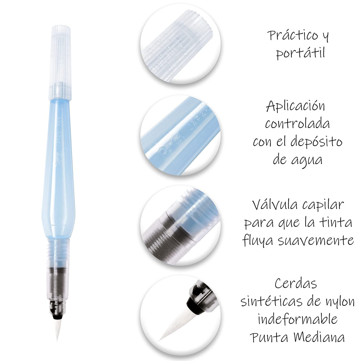 Pincel De Agua Aquash Punta Mediana Pentel 1 U-FRHBP-M