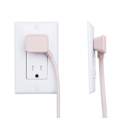 Cable de extensión de tela Globe Electric, serie de diseñador, 2.74 m, Rosado pálido