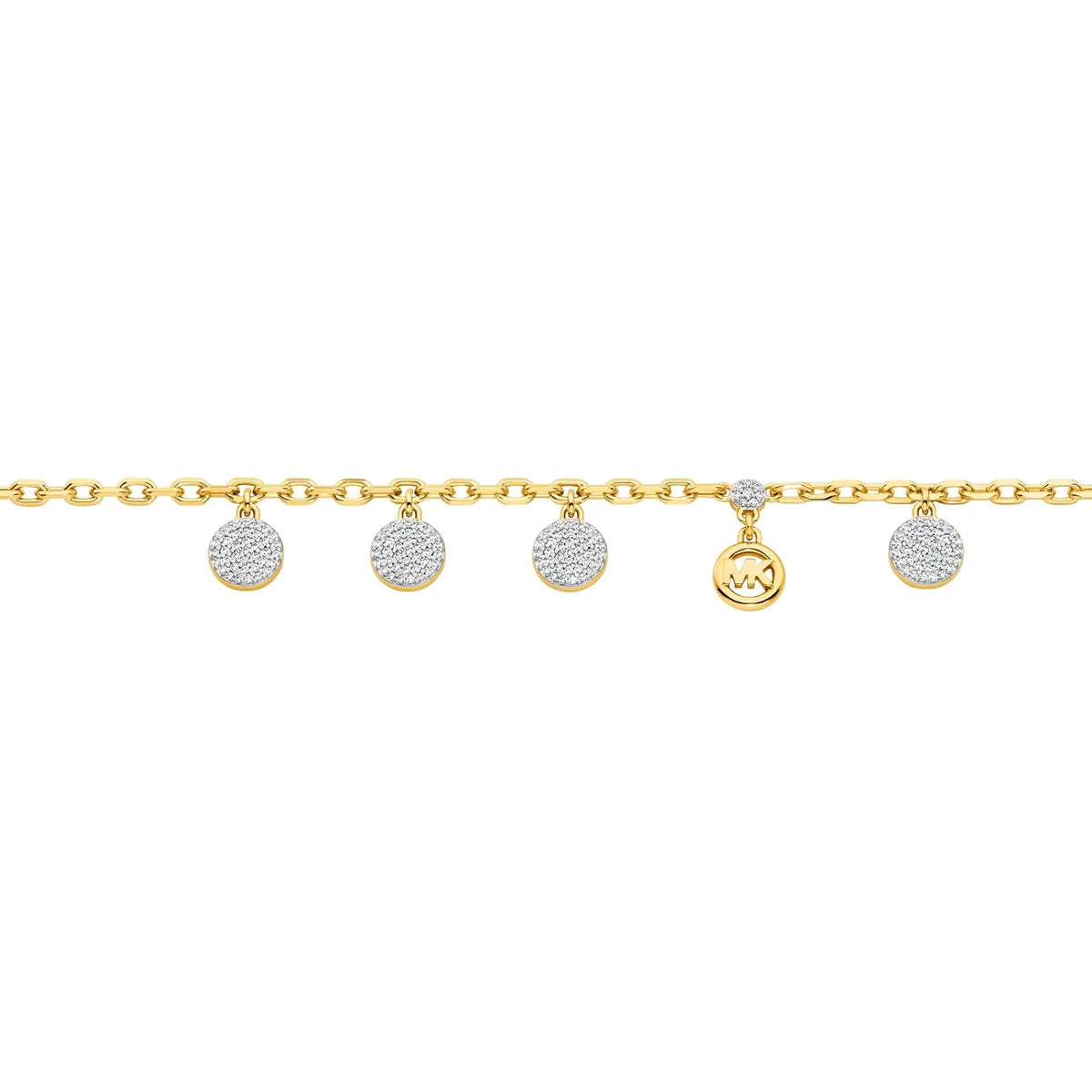 Pulsera Michael Kors para mujer con charm de disco con cristales, MKJ8631931