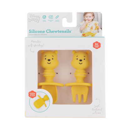 Bumkins Disney - Juego de utensilios para bebé, cucharas de silicona masticables para sumergir, autoalimentación, destete LED para bebé, aprendizaje de entrenamiento en la primera etapa de comer,