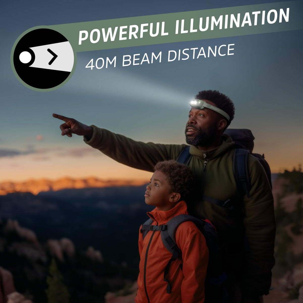 Energizer Universal+ - Faros delanteros LED (2 unidades), IPX4 resistentes al agua, luz de cabeza brillante para exteriores, camping, correr, tormenta, luz LED de supervivencia para emergencias