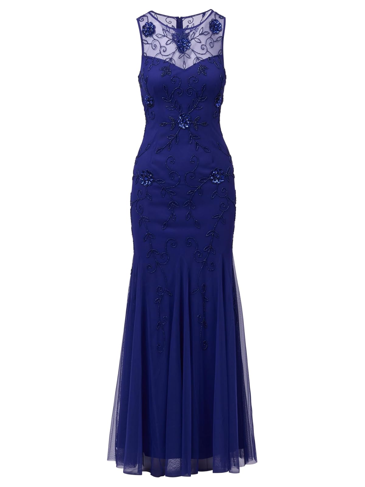 Adrianna Papell Bead Mesh Long Dress Vestido para ocasión Especial Mujer