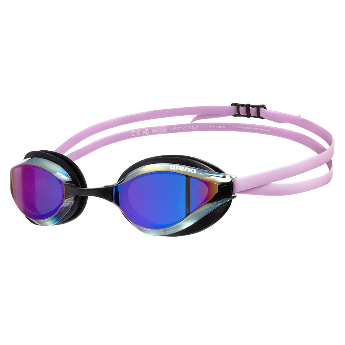 Arena Python Goggles de Natación Unisex Antivaho - Lente de espejo - Violeta-negro-violeta