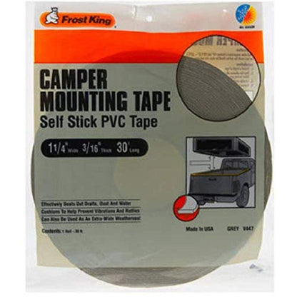Frost King Disponible V447H Cinta de montaje para camper de 1-1/4 pulgadas por 3/16 pulgadas por 30 pies, gris, gris | gris