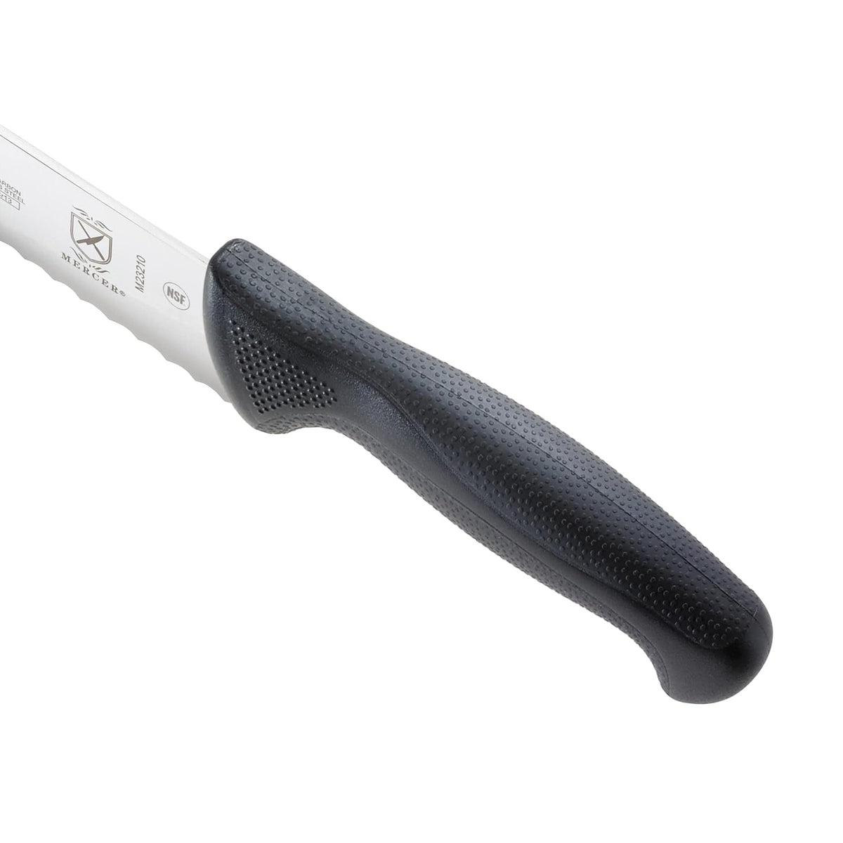 Mercer Culinary Millennia Products, Negro, 10-Inch Wide Wavy Edge Bread Knife, 1 + Mercer Culinary Innovations 10 by 2-Inch Knife Guard