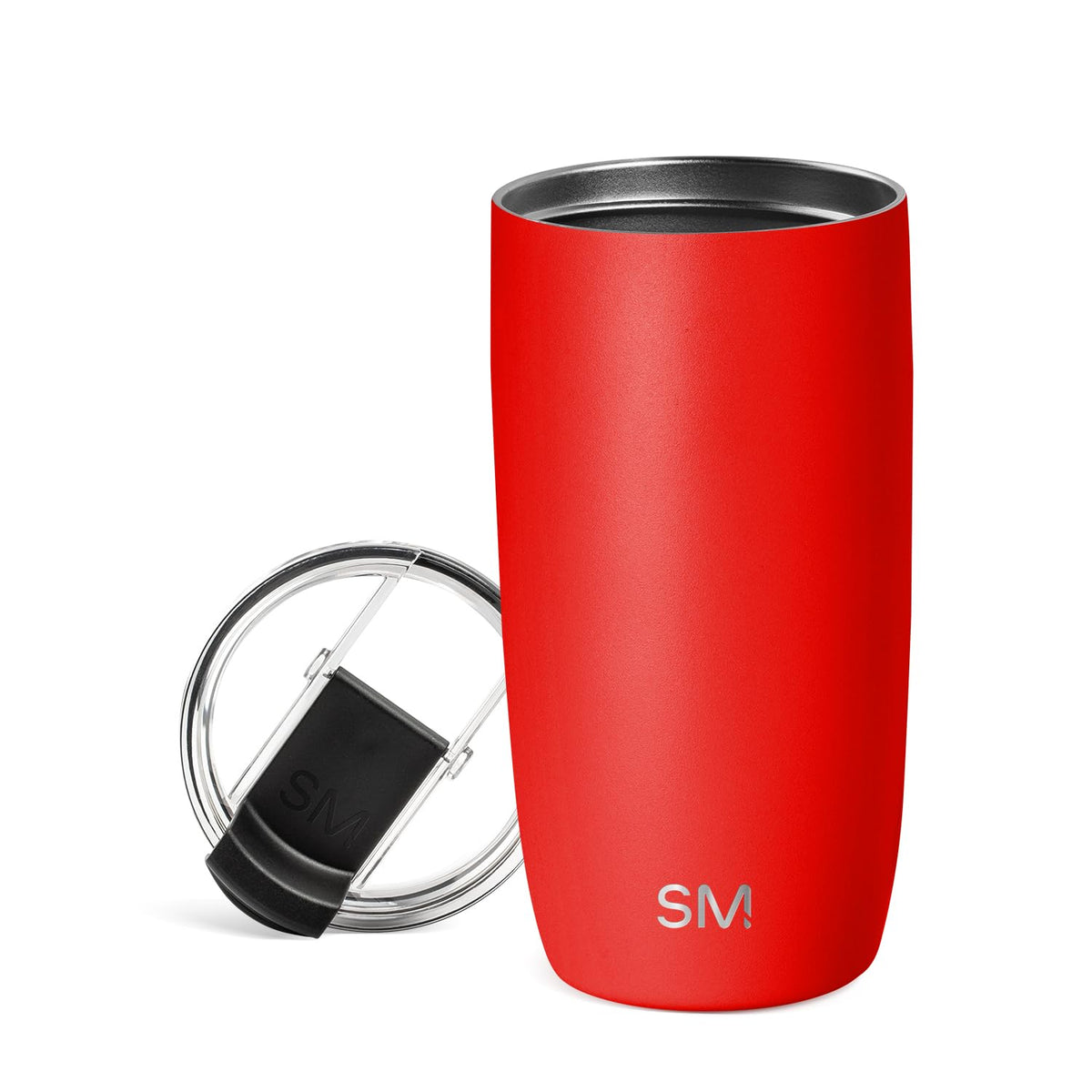 Simple Modern Voyager - Taza de Viaje con Tapa Abatible, Acero Inoxidable, Popotes Incluidos - 470ml - -Saffron