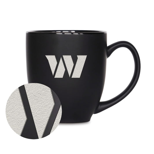 Rico Industries NFL Football Las Vegas Raiders Main - Taza de cerámica negra mate grabada con láser, 15 onzas, para bebidas calientes o frías