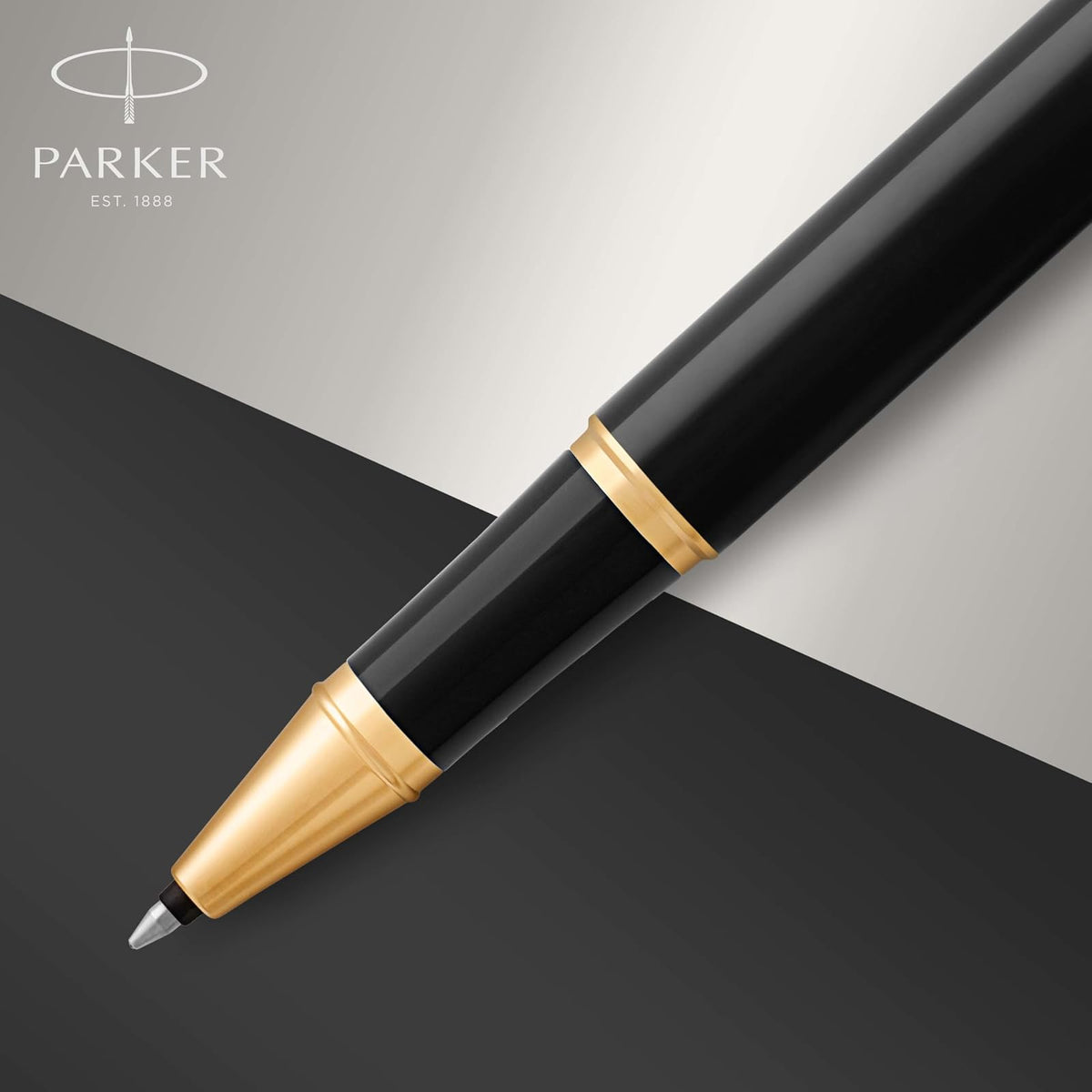 Parker IM Bolígrafo, Negro (Black and Gold), Punta Fina