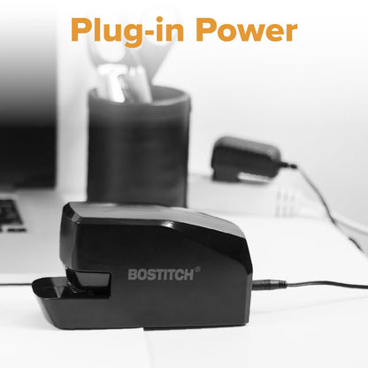Bostitch Portable Electric Stapler, 20 Sheets, AC or Battery Powered, Black (MDS20-BLK)