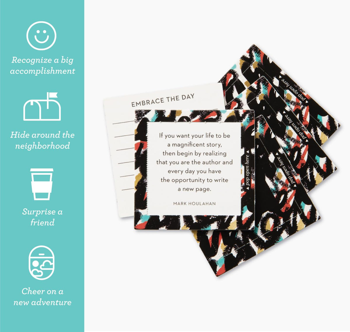 Compendium ThoughtFulls Carpe Diem - 30 tarjetas abiertas, cada una con un mensaje inspirador diferente en el interior