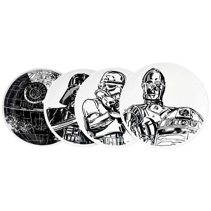 Fun Kids 2415-3089 Juego de Vajilla Disney Star Wars de Porcelana para 4 Personas 12 Piezas Blanca
